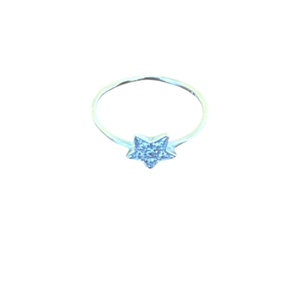 Sydney Evan 14K diamond pave star ring